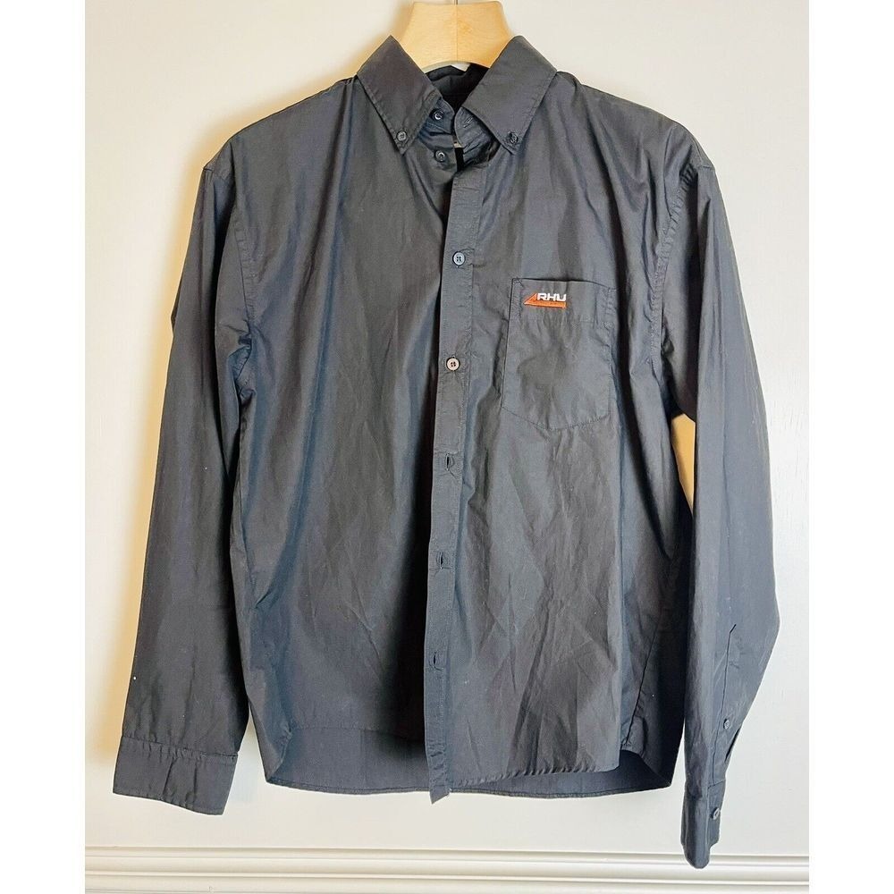 Zara x Rhuigi Shirt Mens Button Up Long Sleeve Black Cotton Size Small
